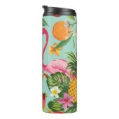 Tropische Vruchten Flamingo  Patroon Thermosbeker (Geroteerd rechts)