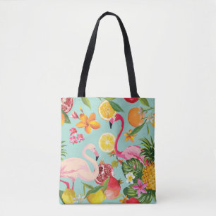 Tropische Vruchten Flamingo Patroon Tote Bag