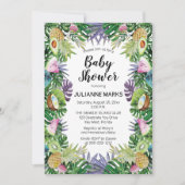 Tropische vruchten | Greenery Summer Baby shower Kaart (Voorkant)