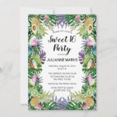 Tropische vruchten | Greenery Summer Sweet 16 Part Kaart (Voorkant)