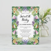 Tropische vruchten | Greenery Summer Sweet 16 Part Kaart (Staand voorkant)