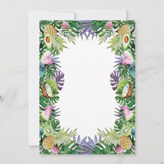 Tropische vruchten | Greenery Summer Sweet 16 Part Kaart (Achterkant)