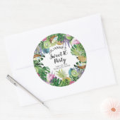 Tropische vruchten | Greenery Summer Sweet 16 Part Ronde Sticker (Envelop)
