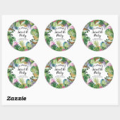 Tropische vruchten | Greenery Summer Sweet 16 Part Ronde Sticker (Vel)