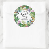 Tropische vruchten | Greenery Summer Sweet 16 Part Ronde Sticker (Tas)