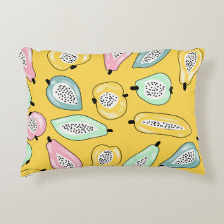 Tropische vruchten: Levendig printpatroon Accent Kussen