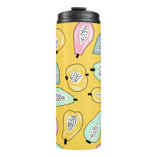 Tropische vruchten: Levendig printpatroon Thermosbeker (Voorkant)