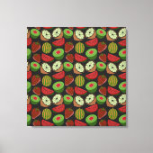 Tropische vruchten naadloos kleurig patroon canvas afdruk (Voorkant)
