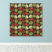 Tropische vruchten naadloos kleurig patroon canvas afdruk (Insitu (Houten vloer))