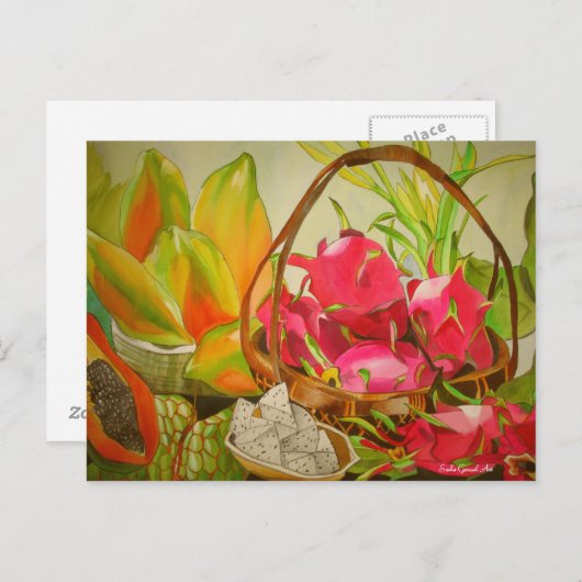 Tropische vruchten nog steeds levensechte waterver briefkaart (Voorkant / Achterkant)