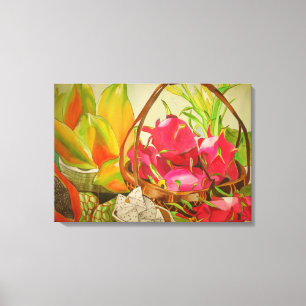 Tropische vruchten nog steeds levensechte waterver canvas afdruk