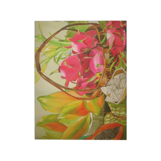 Tropische vruchten nog steeds levensechte waterver notitieblok (Linkerzijde)