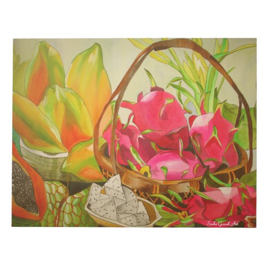 Tropische vruchten nog steeds levensechte waterver notitieblok (Voorkant)