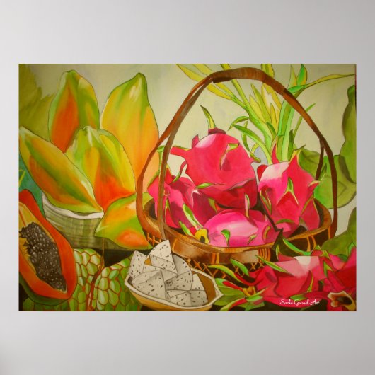 Tropische vruchten nog steeds levensechte waterver poster (Voorkant)