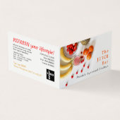 Tropische vruchten, sapijtschelp, gedetailleerd visitekaartje (Buitenkant)