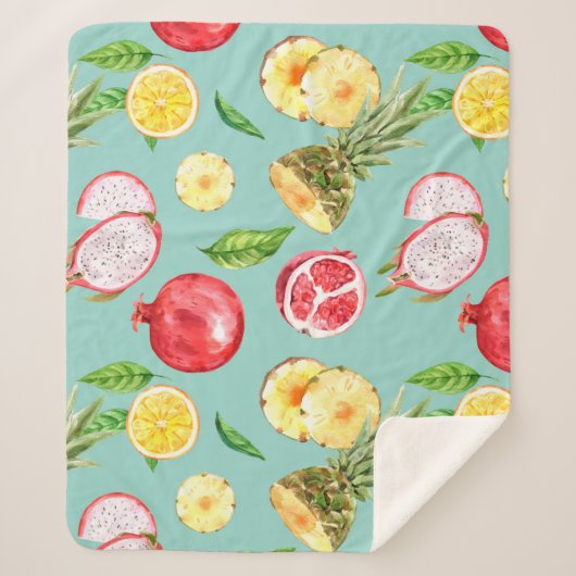 Tropische vruchten sherpa deken (Voorkant)