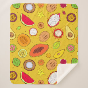 Tropische vruchten sherpa deken