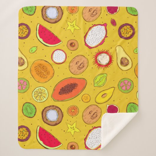 Tropische vruchten sherpa deken (Voorkant)