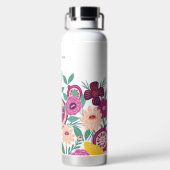 Tropische vruchten, vijg Wildbloem Botanisch Monog Waterfles (Achterkant)