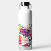 Tropische vruchten, vijg Wildbloem Botanisch Monog Waterfles (Voorkant)