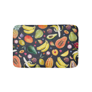Tropische vruchten: Waterverf multifruitpatroon. Badmat