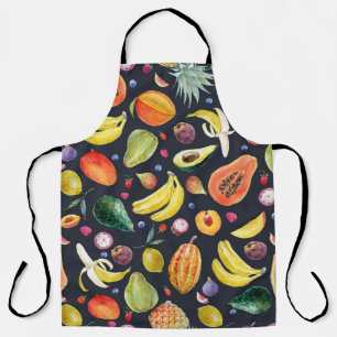 Tropische vruchten: Waterverf multifruitpatroon. Schort