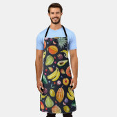 Tropische vruchten: Waterverf multifruitpatroon. Schort (Gedragen)