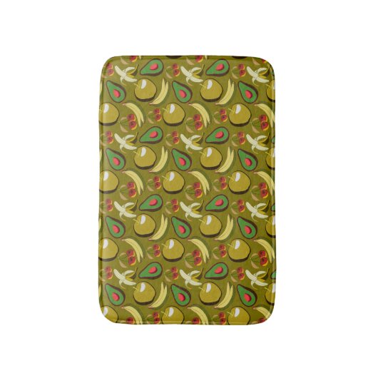 Tropische vruchtenseamless pattern yellow badmat (Voorkant Verticaal)