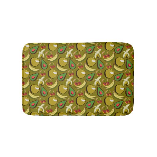 Tropische vruchtenseamless pattern yellow badmat (Voorkant)