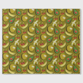 Tropische vruchtenseamless pattern yellow cadeaupapier (Vlak)
