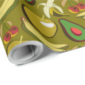 Tropische vruchtenseamless pattern yellow cadeaupapier (Rol Hoek)