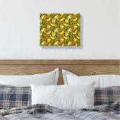 Tropische vruchtenseamless pattern yellow canvas afdruk (Insitu (Slaapkamer))