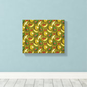 Tropische vruchtenseamless pattern yellow canvas afdruk (Insitu (Houten vloer))