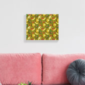 Tropische vruchtenseamless pattern yellow canvas afdruk (Insitu (Woonkamer))