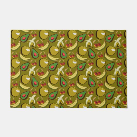 Tropische vruchtenseamless pattern yellow deurmat (Voorkant)