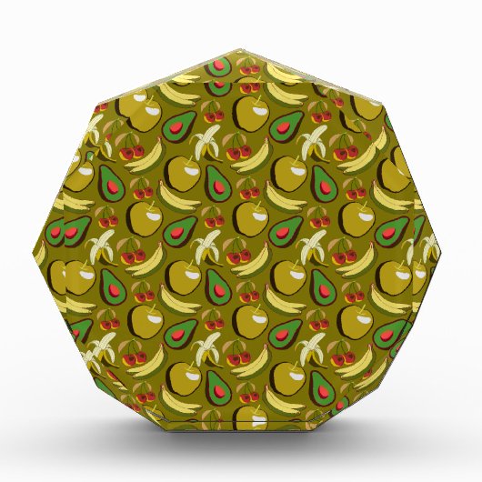 Tropische vruchtenseamless pattern yellow fotoblokken (Voorkant)