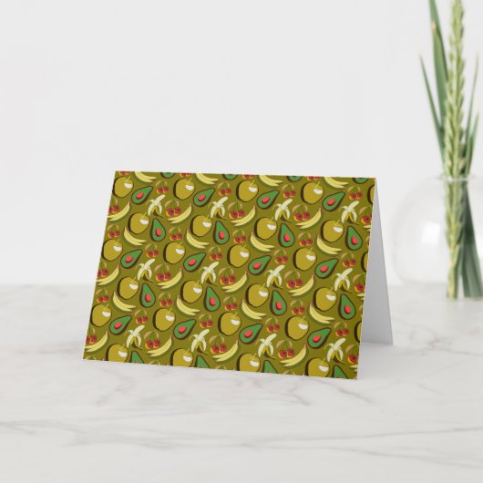 Tropische vruchtenseamless pattern yellow kaart (Voorkant)