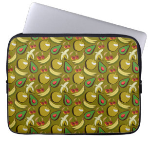 Tropische vruchtenseamless pattern yellow laptop sleeve