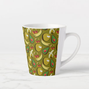 Tropische vruchtenseamless pattern yellow latte mok