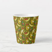 Tropische vruchtenseamless pattern yellow latte mok (Voorkant)