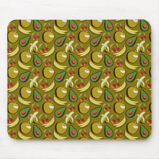 Tropische vruchtenseamless pattern yellow muismat (Voorkant)