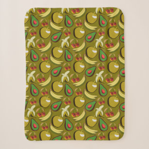 Tropische vruchtenseamless pattern yellow sherpa deken