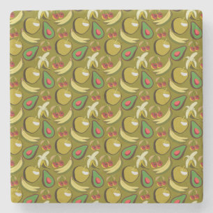Tropische vruchtenseamless pattern yellow stenen onderzetter