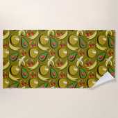 Tropische vruchtenseamless pattern yellow strandlaken (Voorkant)