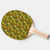 Tropische vruchtenseamless pattern yellow tafeltennisbatje (Zijkant)