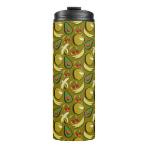 Tropische vruchtenseamless pattern yellow thermosbeker