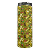 Tropische vruchtenseamless pattern yellow thermosbeker (Achterkant)