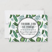 Tropische vulling en palmbladeren Dank je wel Kaart (Voorkant)