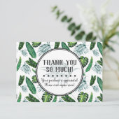 Tropische vulling en palmbladeren Dank je wel Kaart (Staand voorkant)