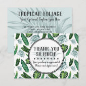 Tropische vulling en palmbladeren Dank je wel Kaart (Voorkant / Achterkant)